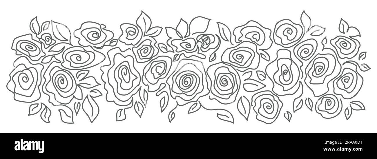 Spring Flowers Clip Art Black And White Borders