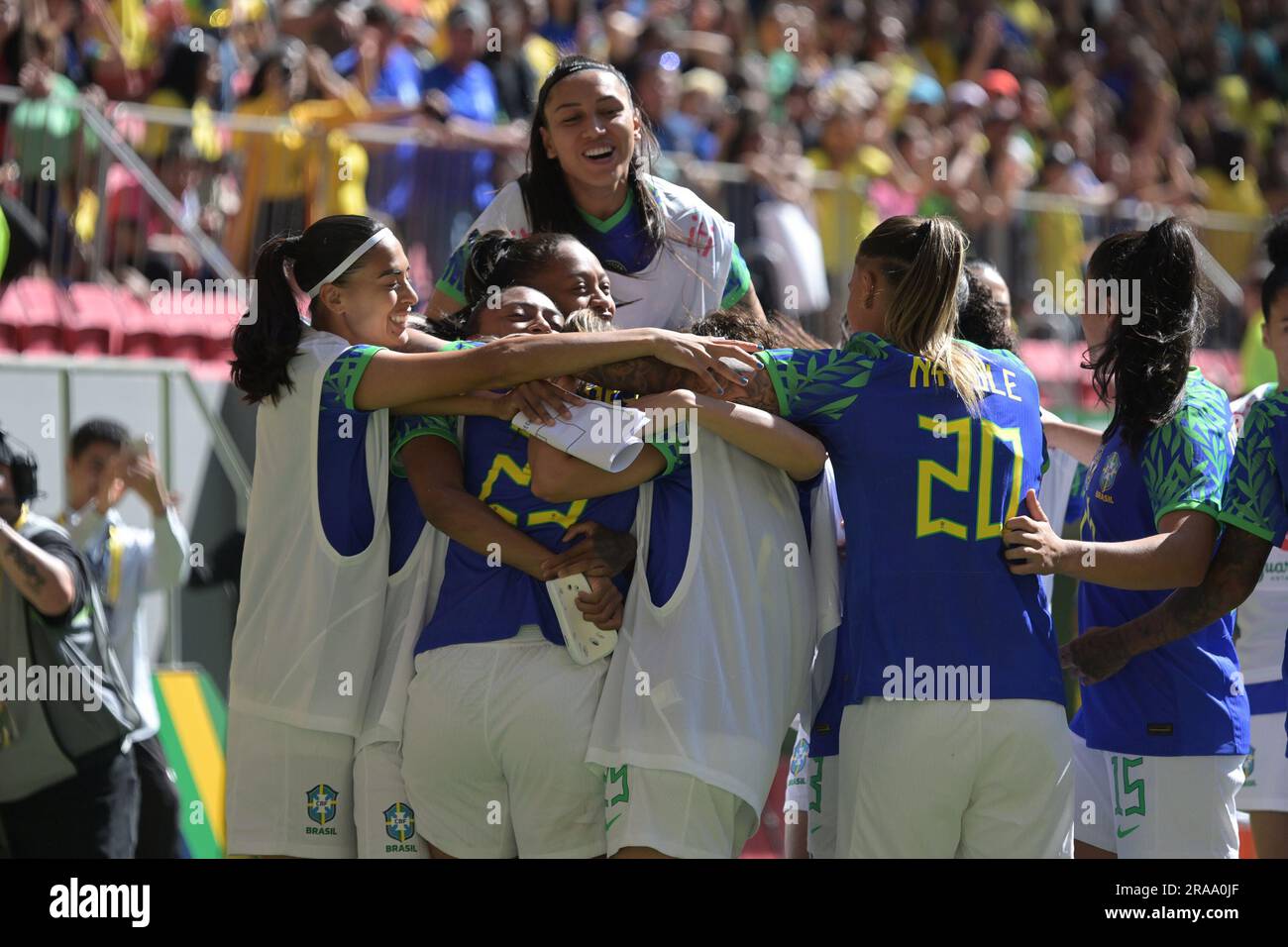 DF - BRASILIA - 07/02/2023 - WOMEN'S FRIENDLY FRIENDLY, BRAZIL X CHILE - [TAG1] player from Brazil celebrates his goal during a match against Chile at the Mane Garrincha stadium for the Friendly championship. Photo: HELIO MONTFERRE/AGIF/Sipa USA Stock Photo