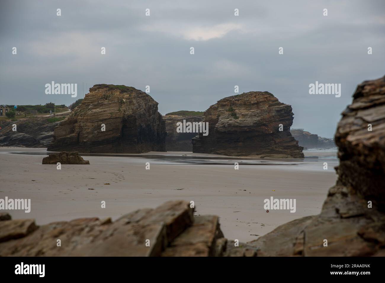 Aerial view of As Catedrais beach in north Spain Stock Photo - Alamy