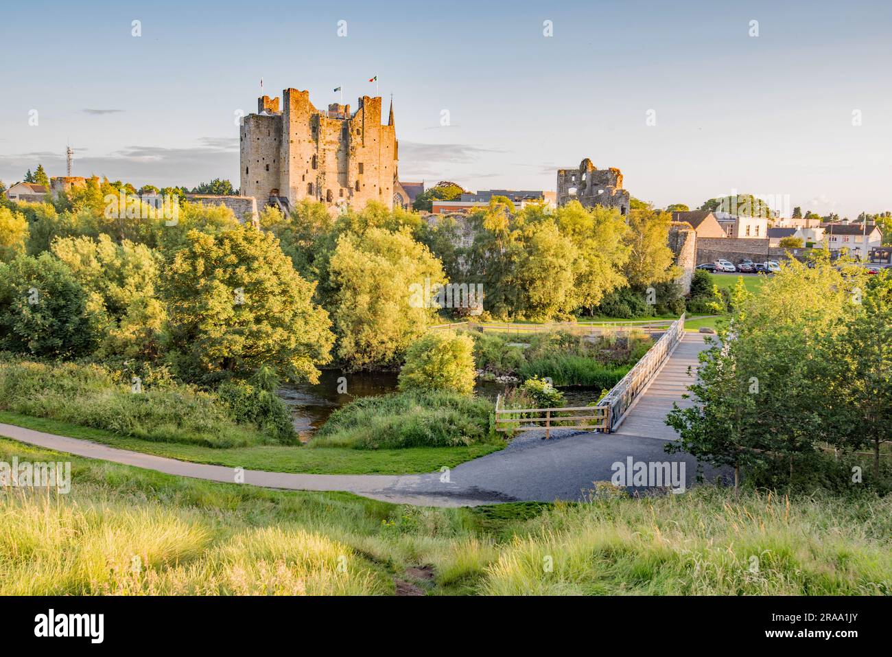 View over the River Boyne towards Trim Castle in County Meath, Ireland