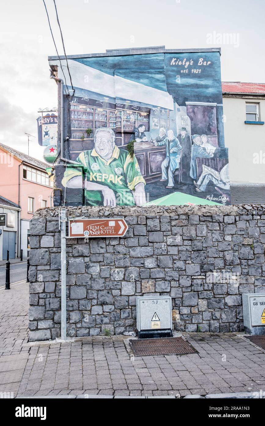 Kiely's Bar, with its painted wall mural referencing Meghan Quinn, is located in Trim Co. Meath