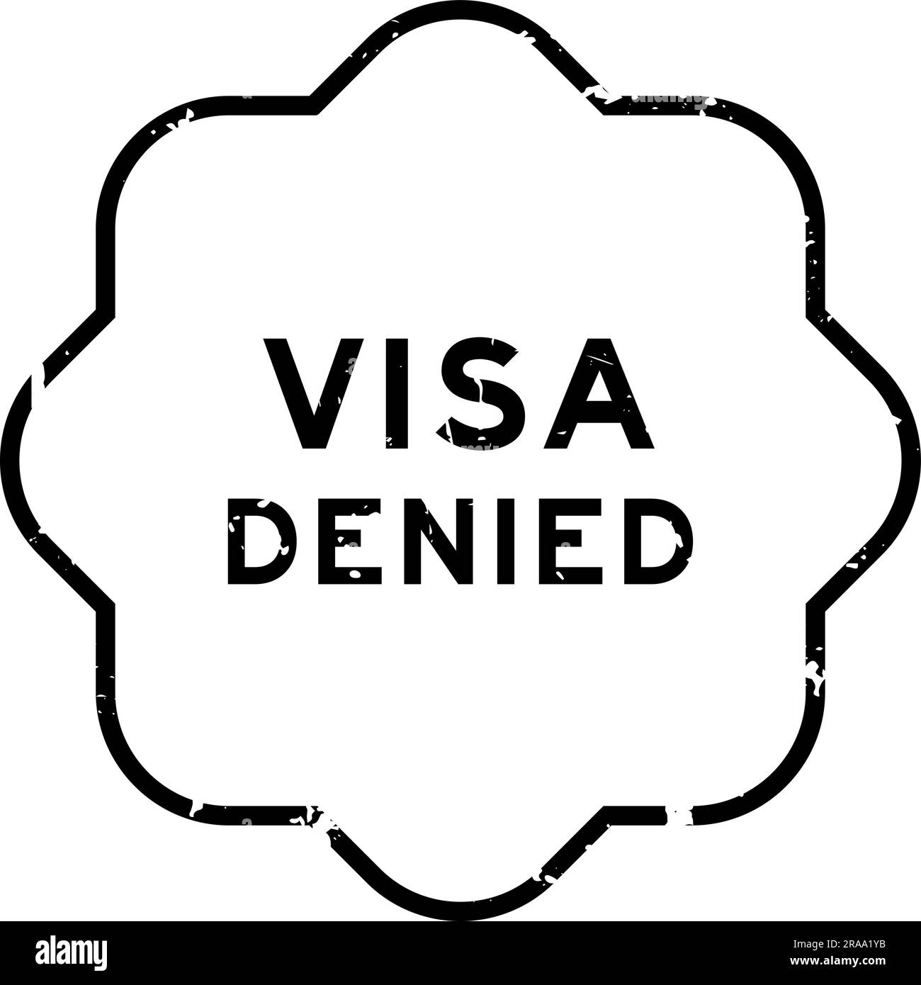 Grunge black visa denied word rubber seal stamp on white background Stock Vector