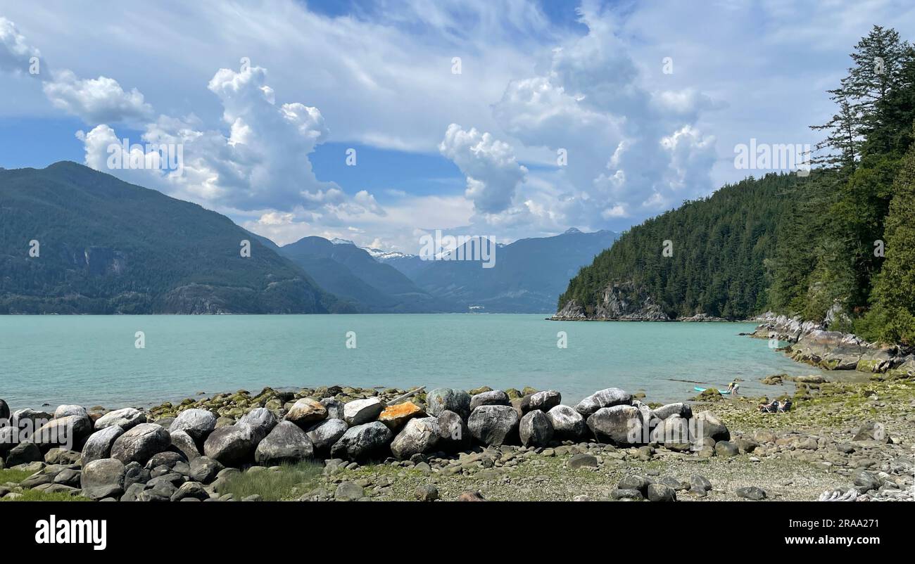 Oliver's Landing Beach, Furry Creek, British Columbia, Canada Stock