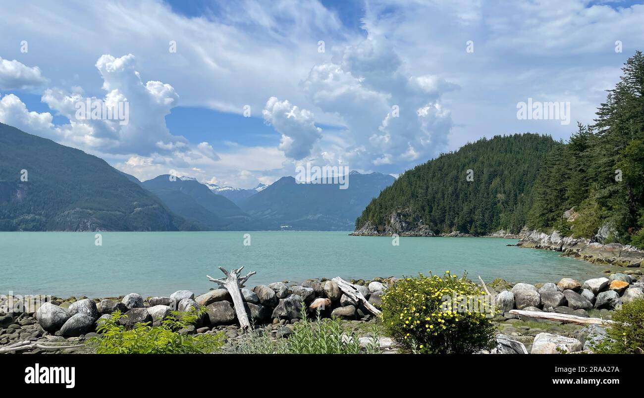 Oliver's Landing Beach, Furry Creek, British Columbia, Canada Stock