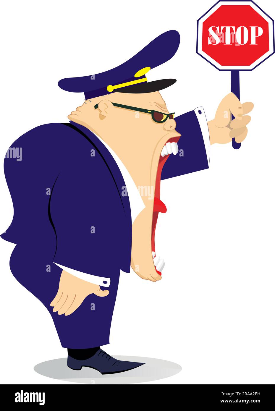 Premium Vector  Traffic police holding sign stop and go illustration.