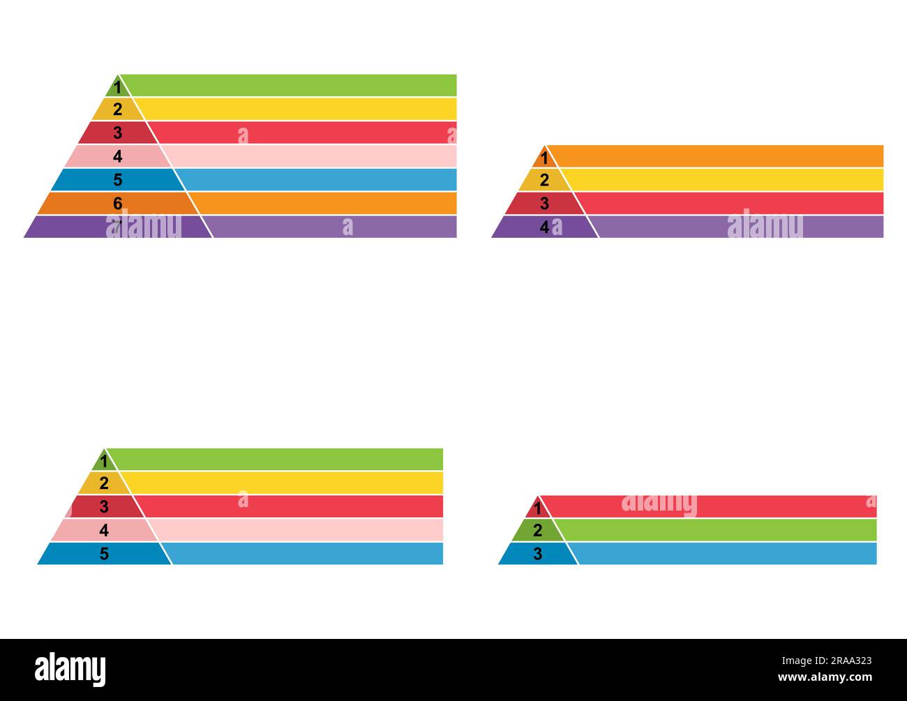 Set of Pyramid infographic chart layout, info modern concept step ...