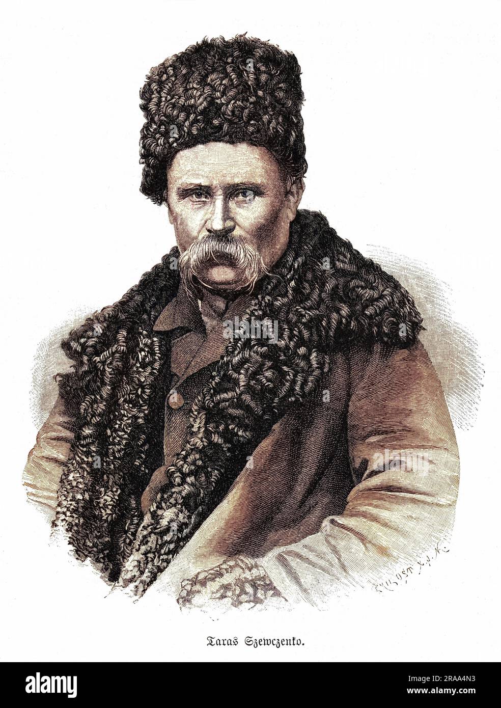 TARAS GRIGORIVICH SZEWCZENKO (or Szevczenko) (1814 - 1861), Ukrainian writer and artist, generally reckoned his country's greatest literary figure. Stock Photo