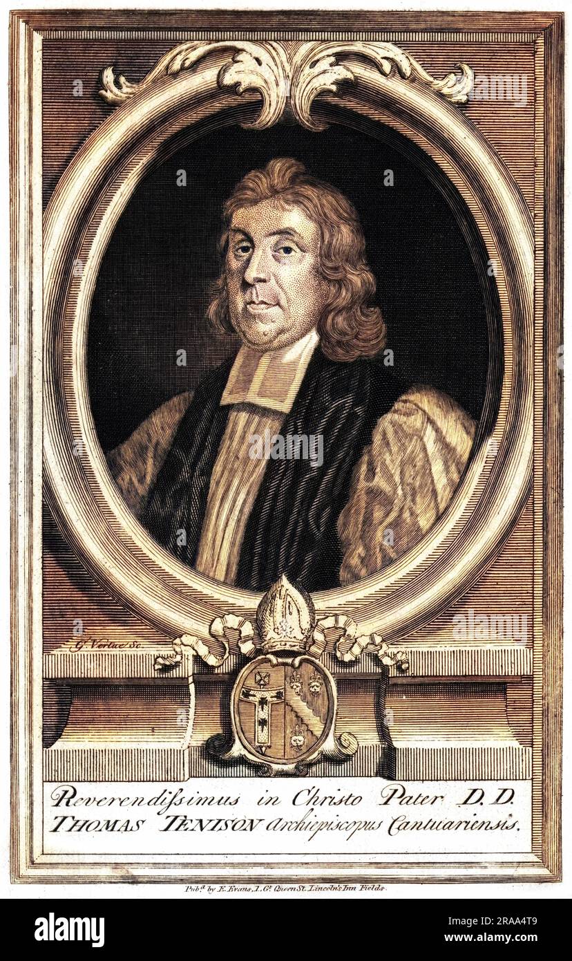THOMAS TENISON (1636 - 1715), English churchman, Archbishop of Canterbury. Stock Photo