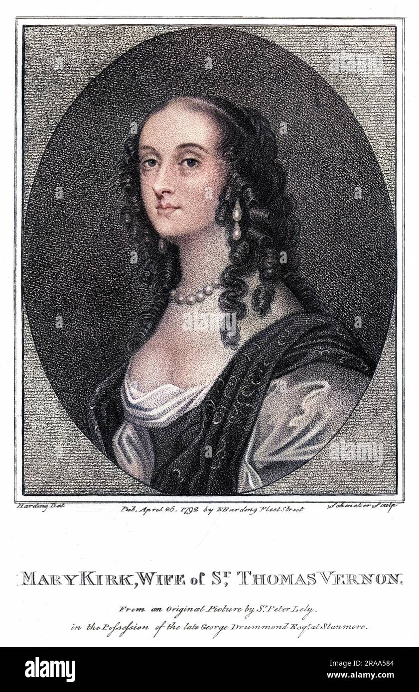 MARY KIRK lady VERNON wife of sir Thomas Vernon of Hodnet     Date: LATE 17TH CENTURY Stock Photo