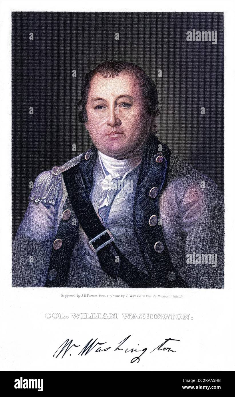 WILLIAM WASHINGTON American soldier, related to George     Date: 1752 - 1810 Stock Photo