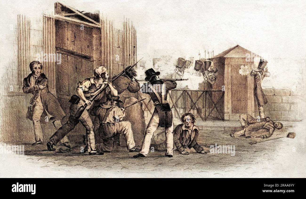 The insurgents take the Hotel de Ville.     Date: 28 July 1830 Stock Photo