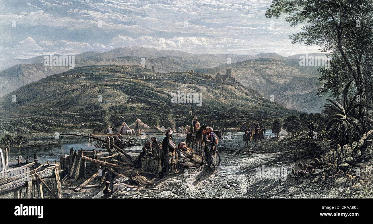The hill of Samaria, viewed from the north. Date circa 1840 Stock