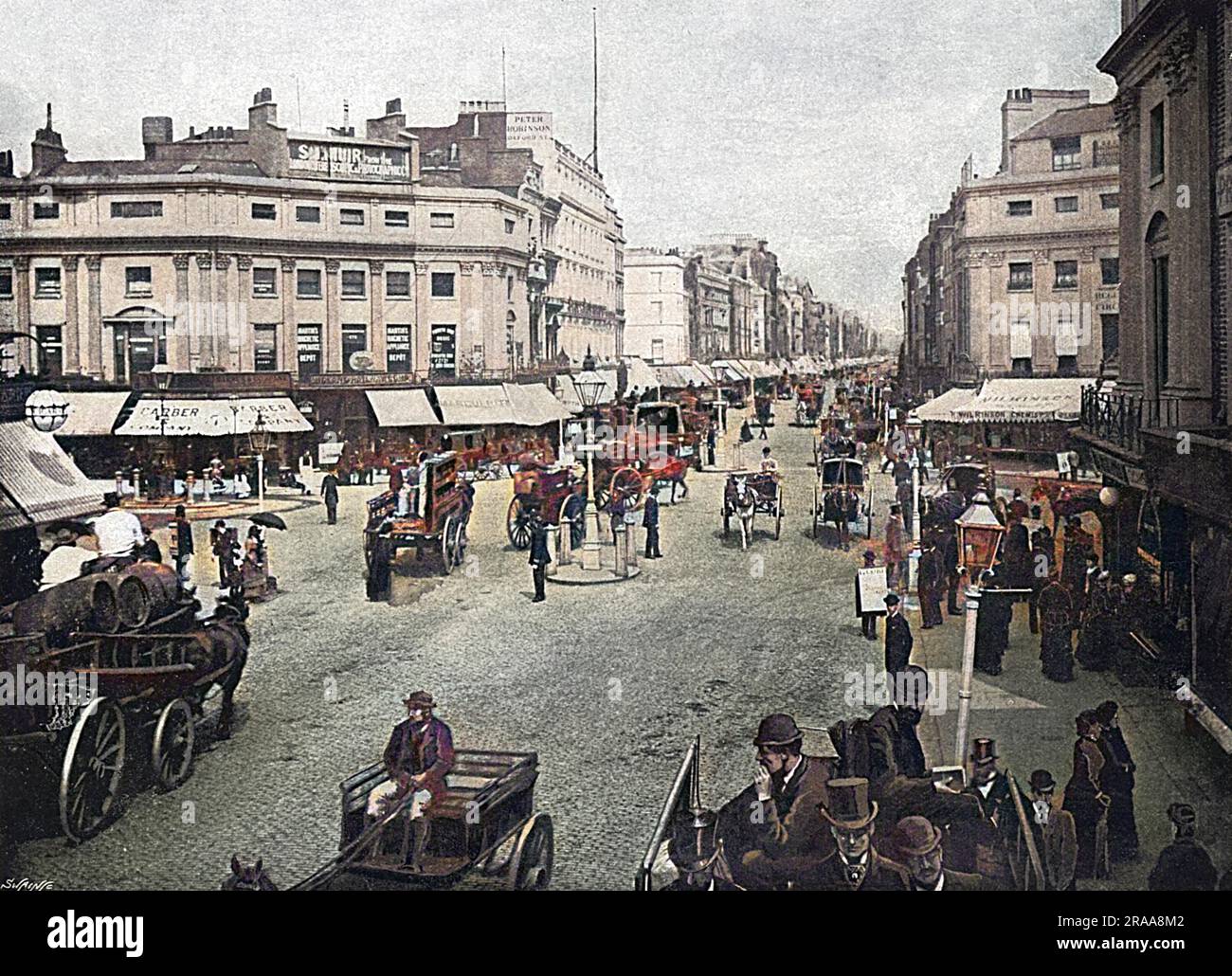 Horsedrawn traffic at Oxford Circus. Date 1895 Stock Photo Alamy