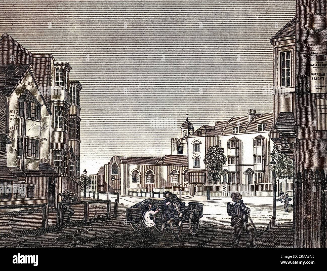 Newington Butts, Southwark, in the 18th century.     Date: 1792 Stock Photo