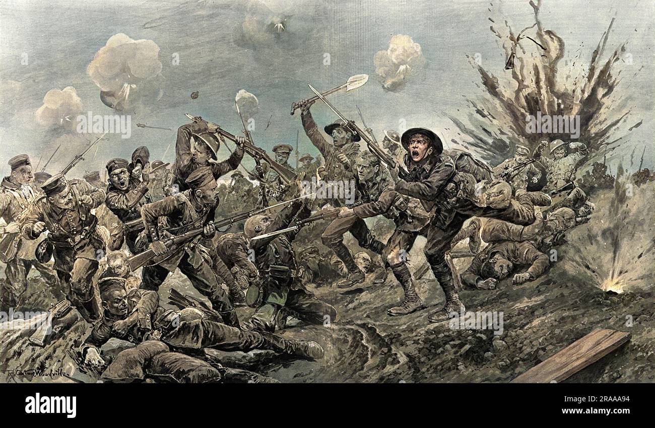 Canadian soldiers charging the enemy at Ypres in 1916. The Canadians