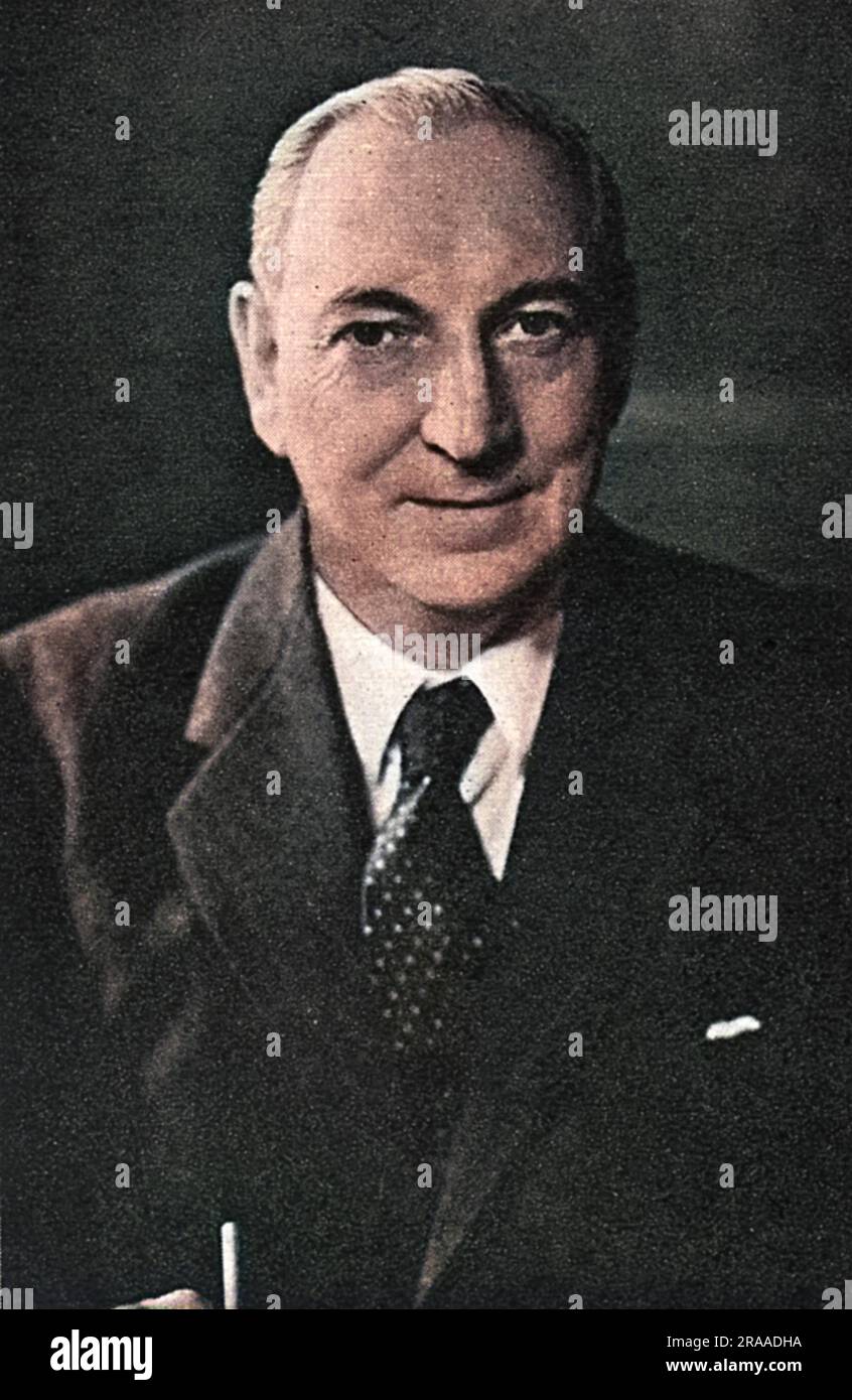 James 'Jim' Griffiths, Labour M.P. for Llanelli, Wales from 1936 to 1970. Pictured here before the 1950 election, he had served in the 1945 - 50 Labour Government as Minister for National Insurance, a key role in the creation of the Welfare State. Following Labour victory in the February 1950 election he served as Secretary of State for the Colonies.     Date: 1890 - 1975 Stock Photo