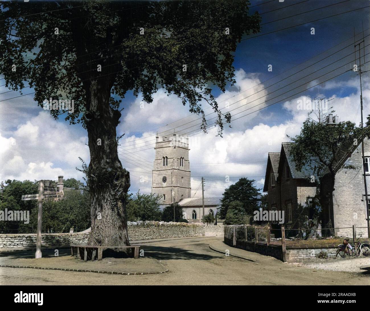 A summer's day scene in the village of Wicken, Northamptonshire
