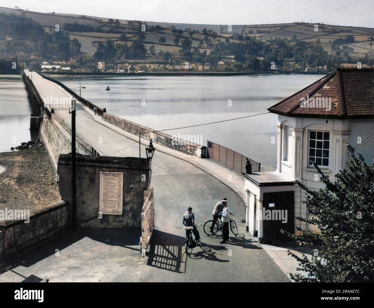 The Teignmouth-Shaldon Toll Bridge, over the River Teign, Devon, England.     Date: 1950s Stock Photo