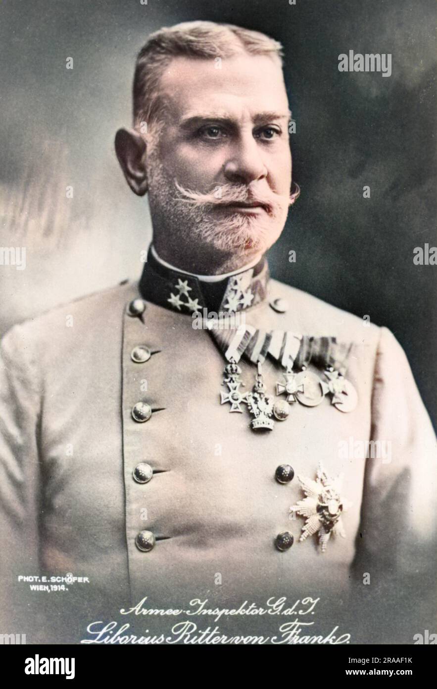 Liborius Ritter von Frank (1848-19??), Austro-Hungarian General during the First World War, Commander of the Austrian 5th Army in 1914.     Date: circa 1914 Stock Photo