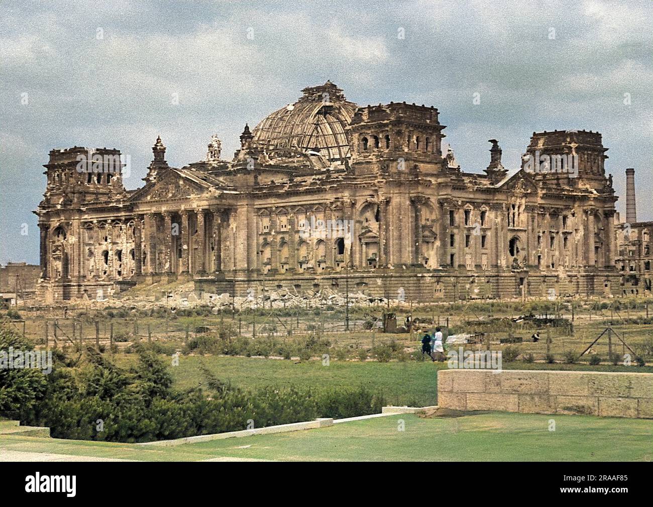 The Reichstag building in Berlin, Germany, some time after it was ruined by fire. Date circa