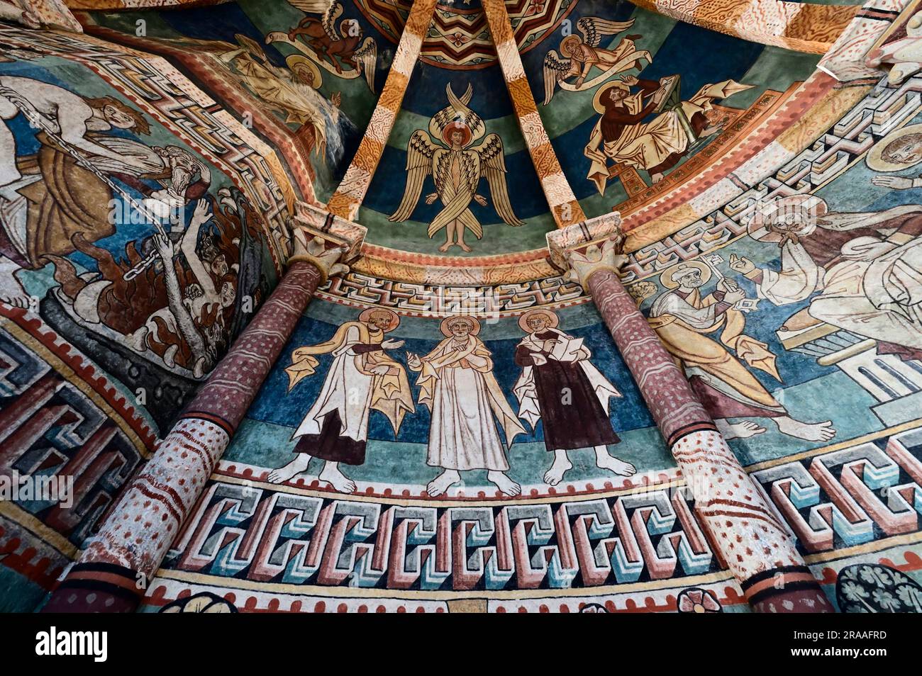 Austria, Styria, Hartberg. Frescoes in the ossuary Stock Photo