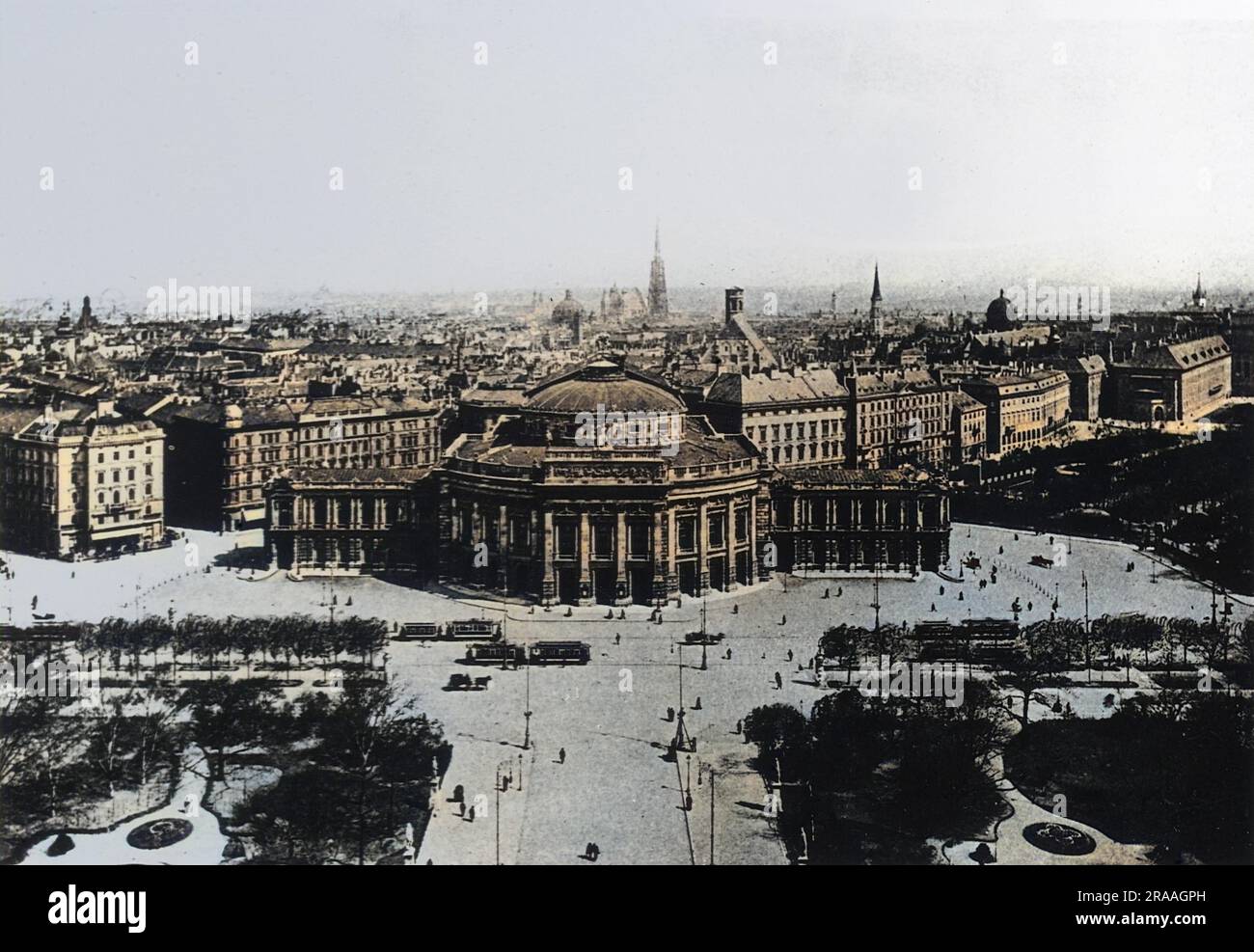 Aerial view of the Burgtheater (Hofburg, Court Theatre) and surrounding
