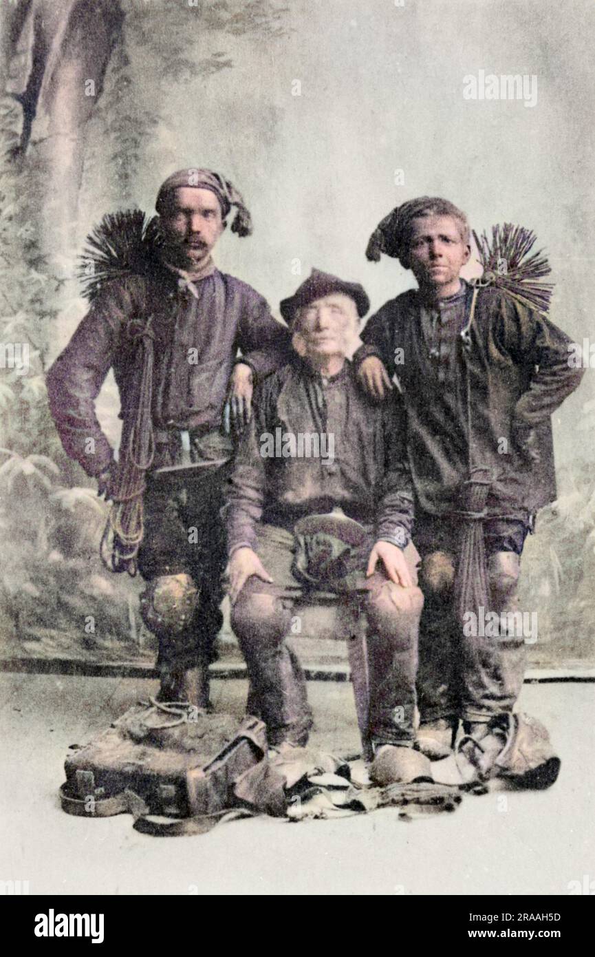 Portrait photograph of three French chimney sweeps Stock Photo Alamy