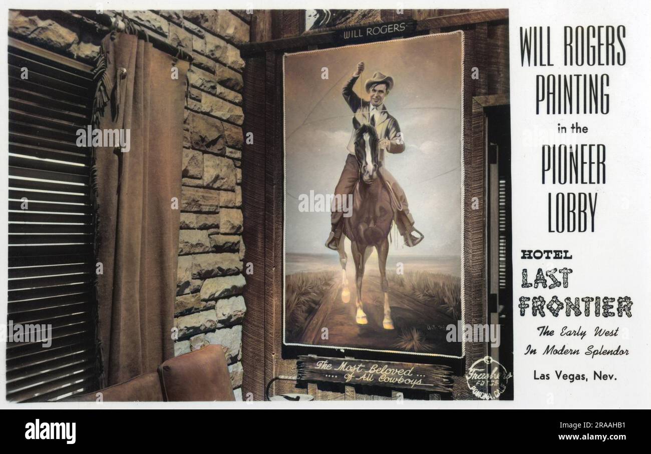 Will Rogers painting in the Pioneer Lobby, Hotel Last Frontier, Las