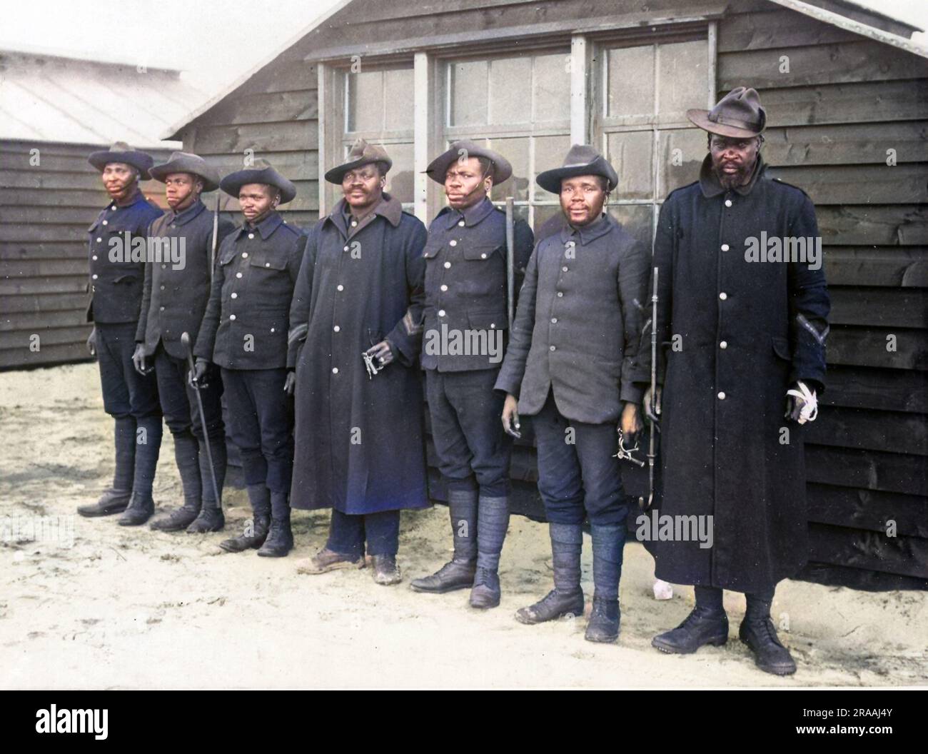 Black soldiers at a camp on the Western Front in France during World ...