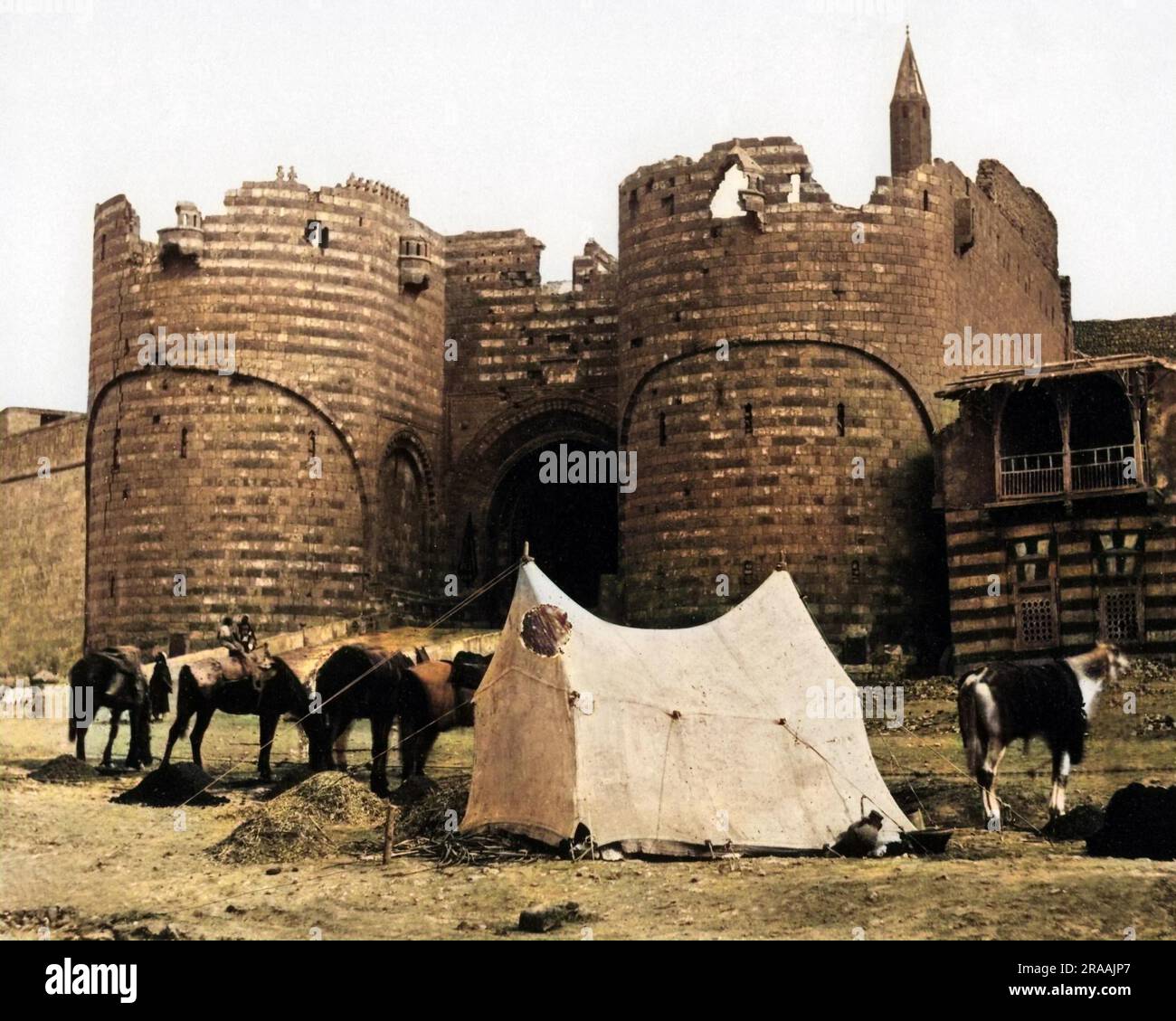 Bab Al Azab citadel gates, Cairo, Egypt. Date 1857 Stock Photo Alamy