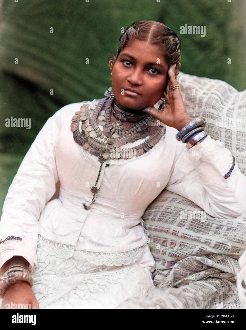 Young woman, Ceylon (Sri Lanka).     Date: circa 1890s Stock Photo
