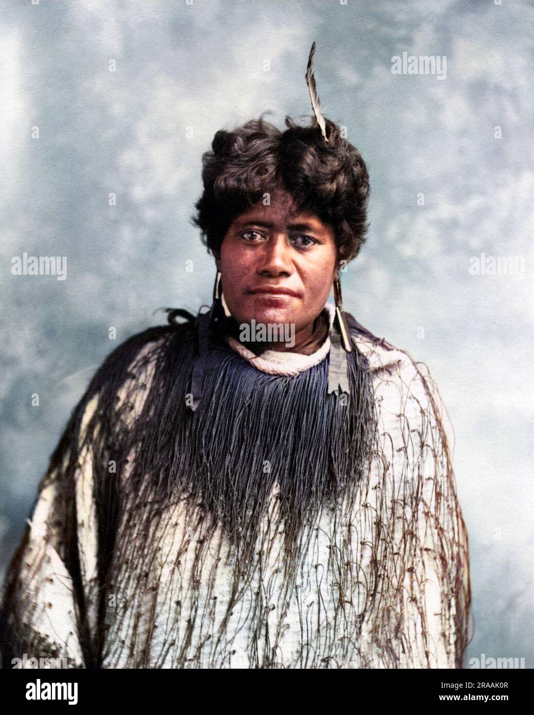 Maori man, New Zealand. Date circa 1890s Stock Photo Alamy