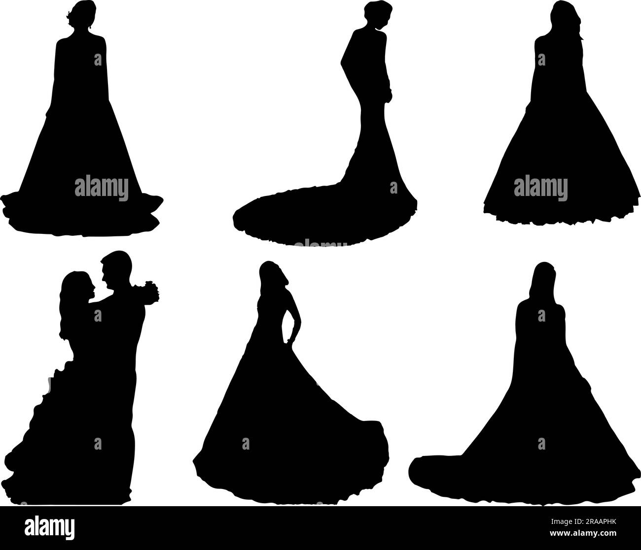 Set of Bride Silhouette Stock Vector Image & Art - Alamy