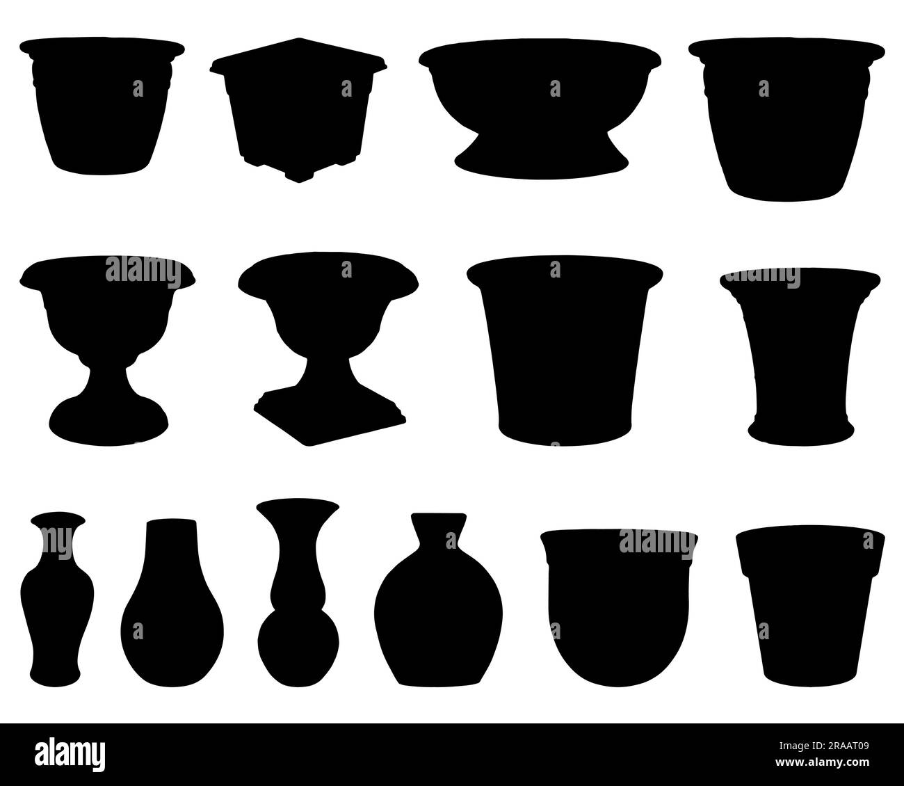 Set of Flower Pot Silhouette Stock Vector Image & Art Alamy
