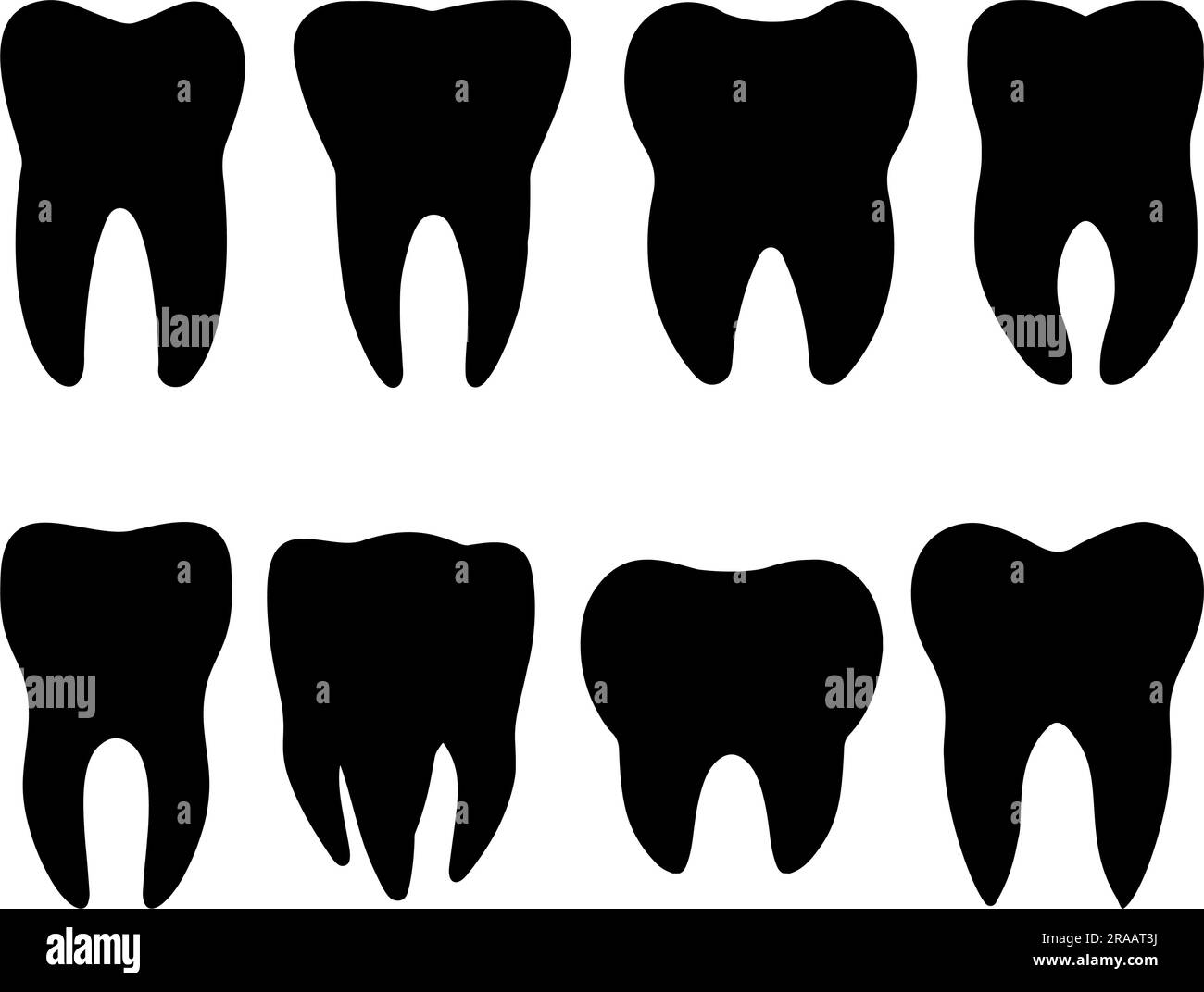 Set Of Teeth Silhouette Stock Vector Image And Art Alamy