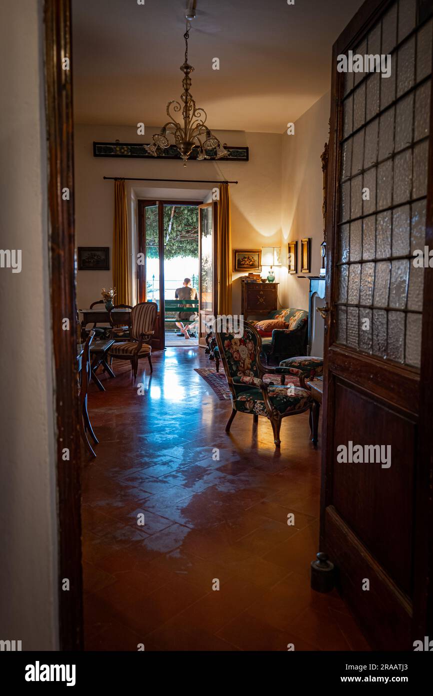 Old fashioned Rooms in a Hotel in Florence Stock Photo Alamy