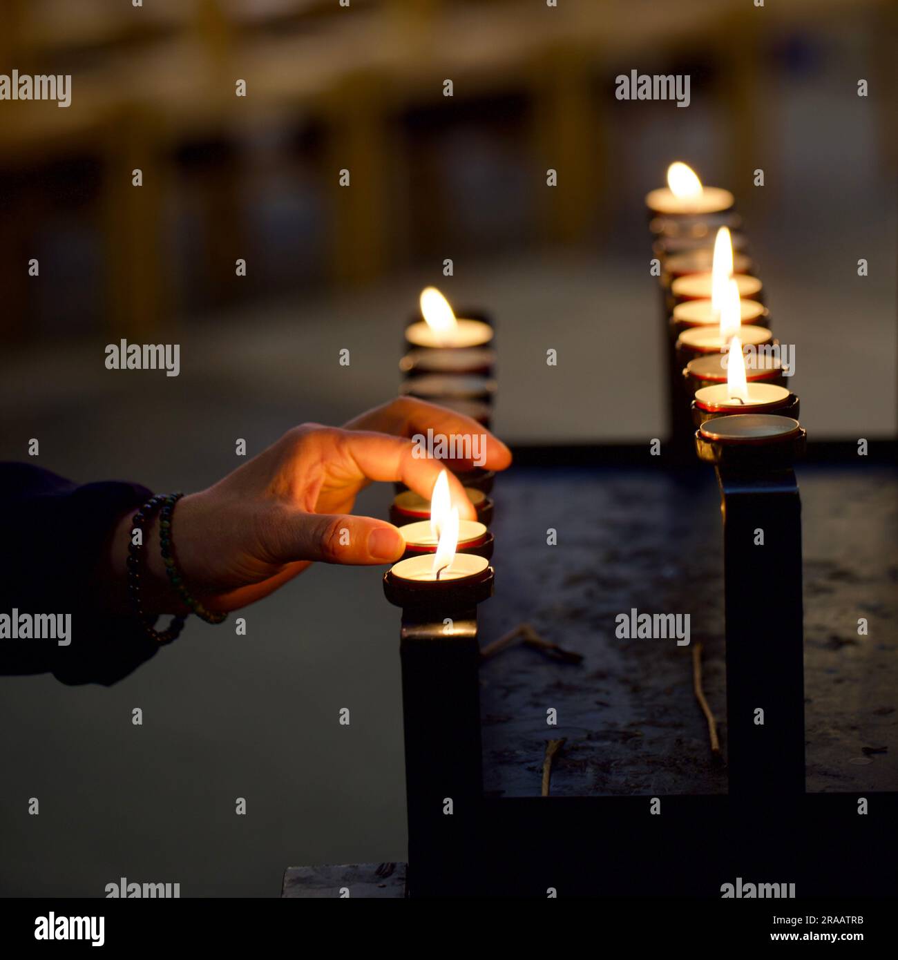 St Albans 07 01 2023 Votif Candles in the Cathedral burnt as a
