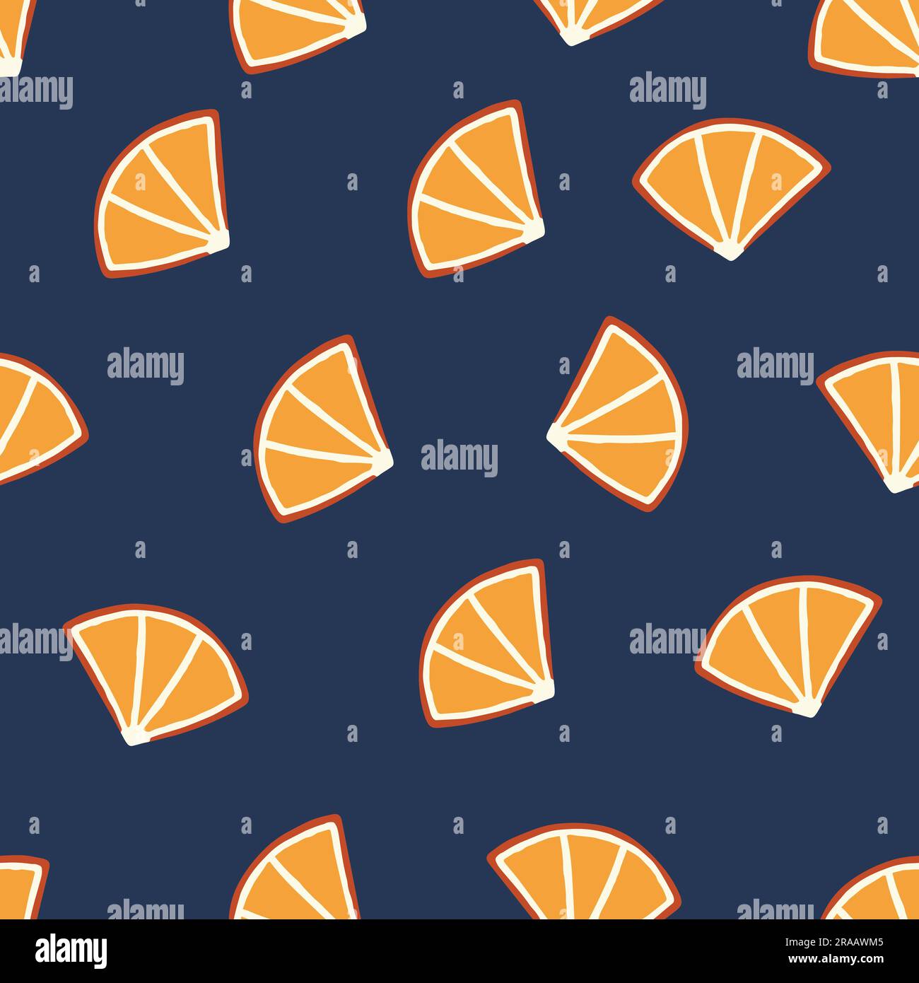 Orange Slices Pattern Triangles in Blue Background Stock Vector Image ...