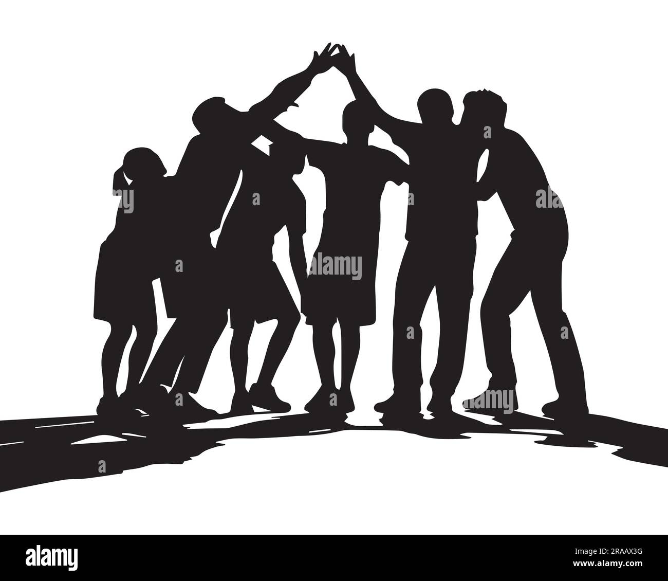 A set of silhouette unity vector illustration Stock Vector