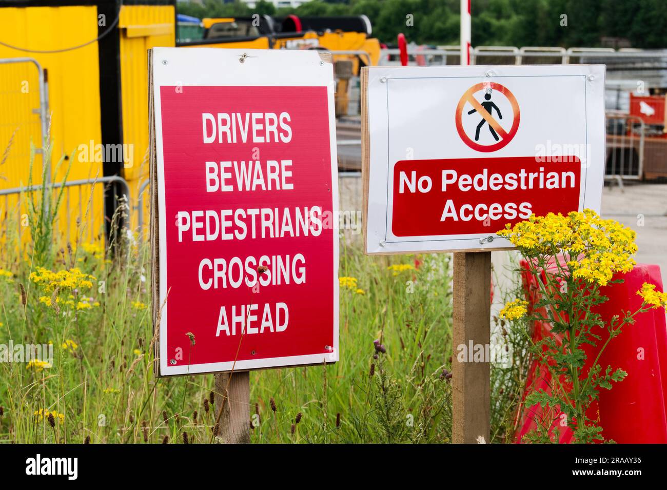 Construction site health and safety message rules sign board signage on