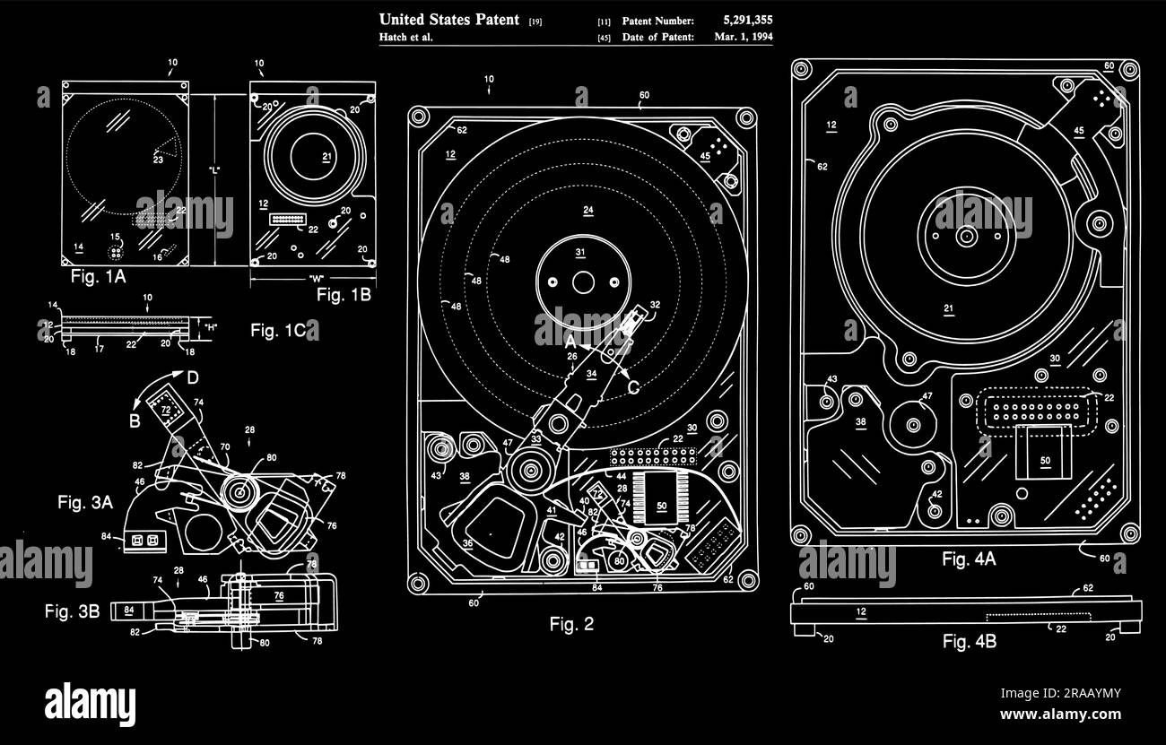 Hard Disk Drive Patent Print. Computer Wall Art Decor. HDD Blueprint ...