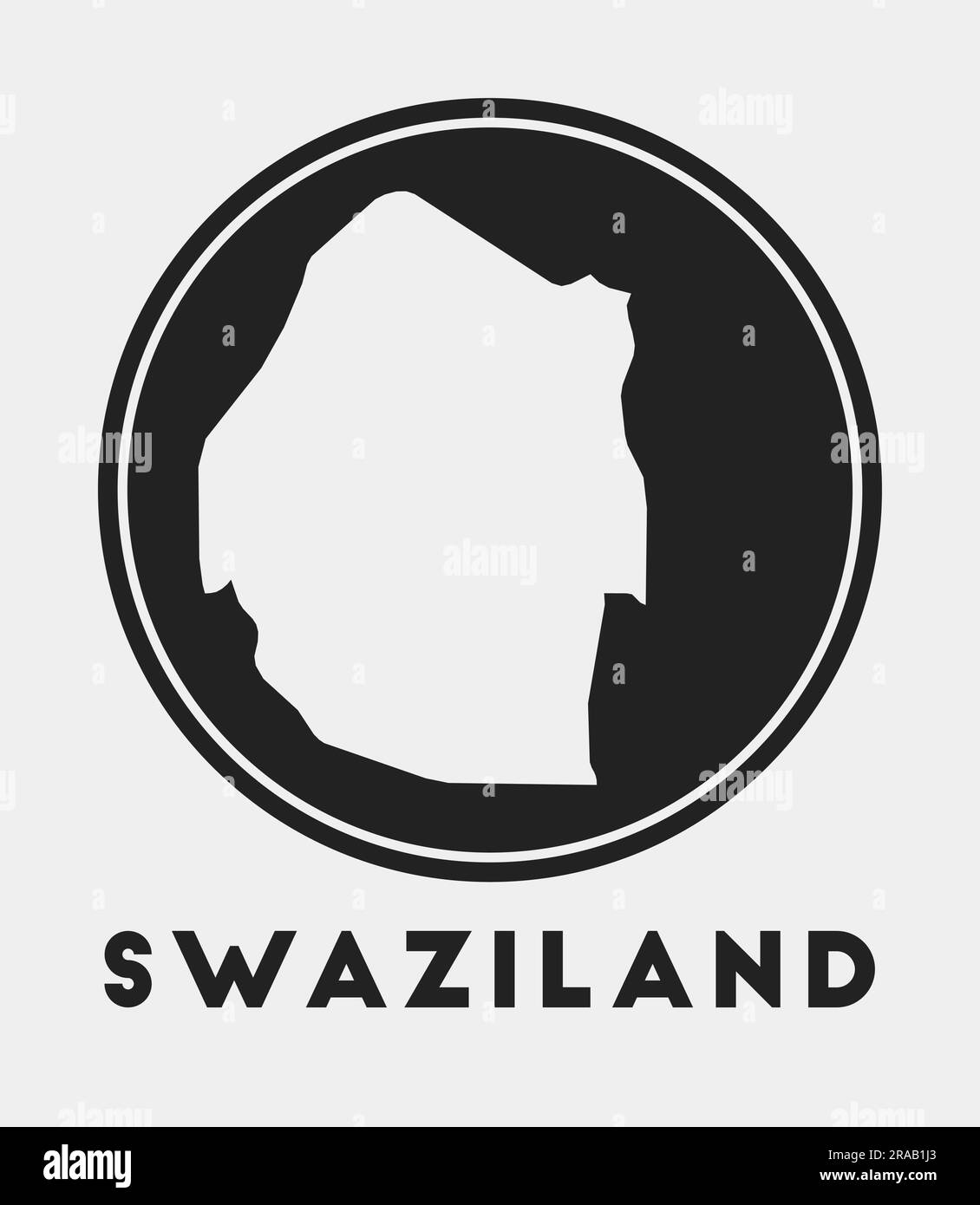 Swaziland icon. Round logo with country map and title. Stylish Swaziland badge with map. Vector illustration. Stock Vector
