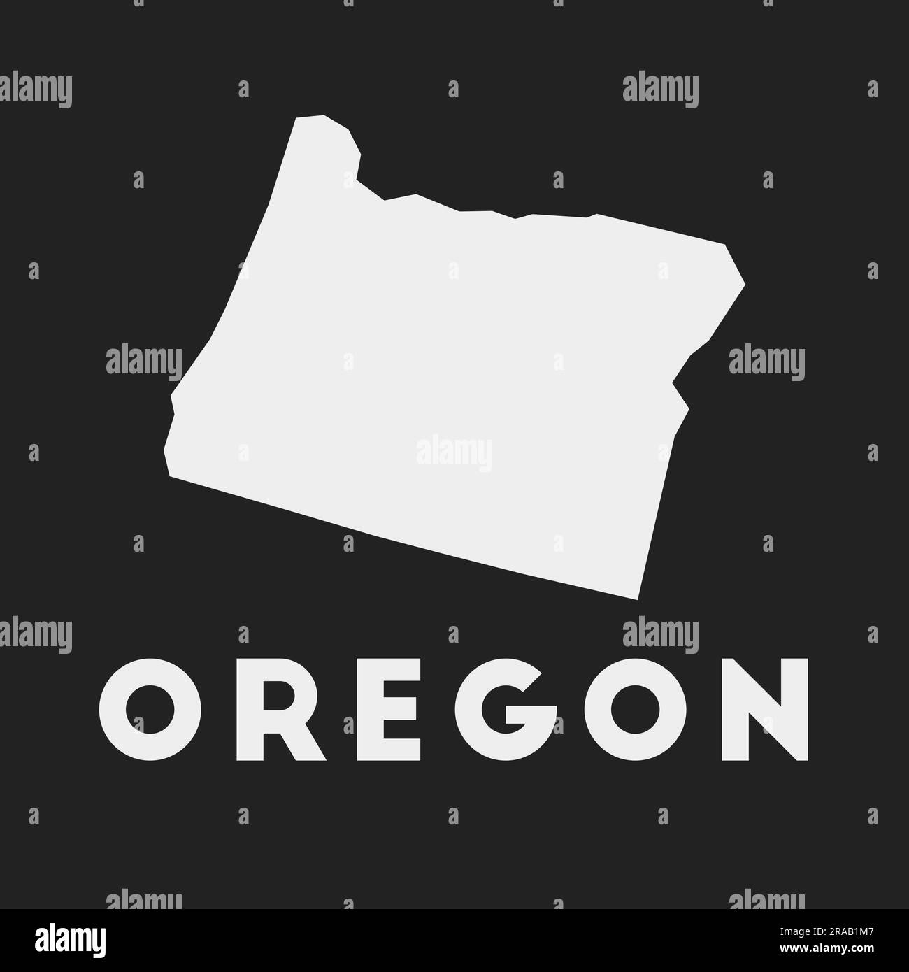 Oregon icon. Us state map on dark background. Stylish Oregon map with