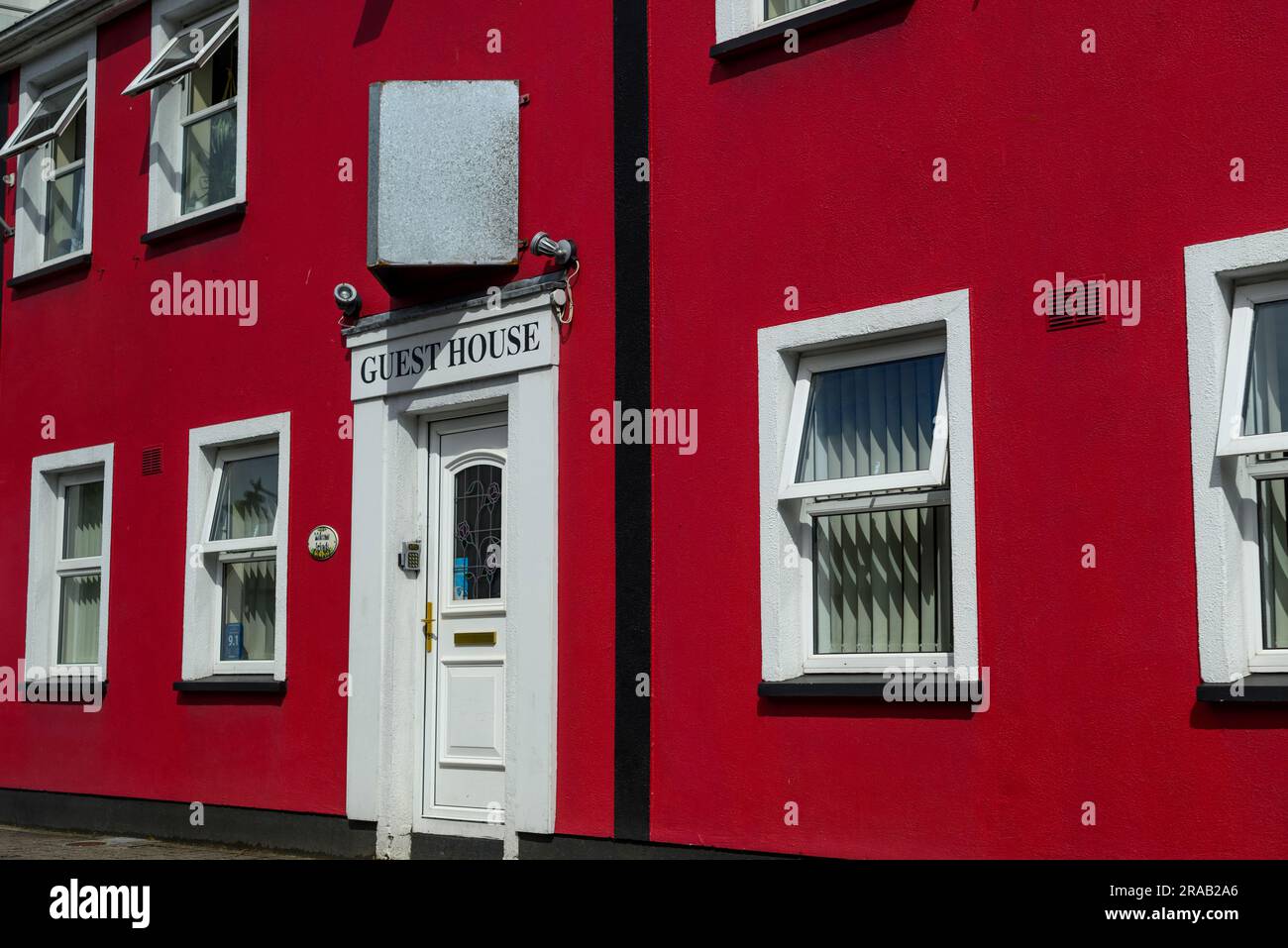 Red guest house, Castlebar, County Mayo, Ireland Stock Photo