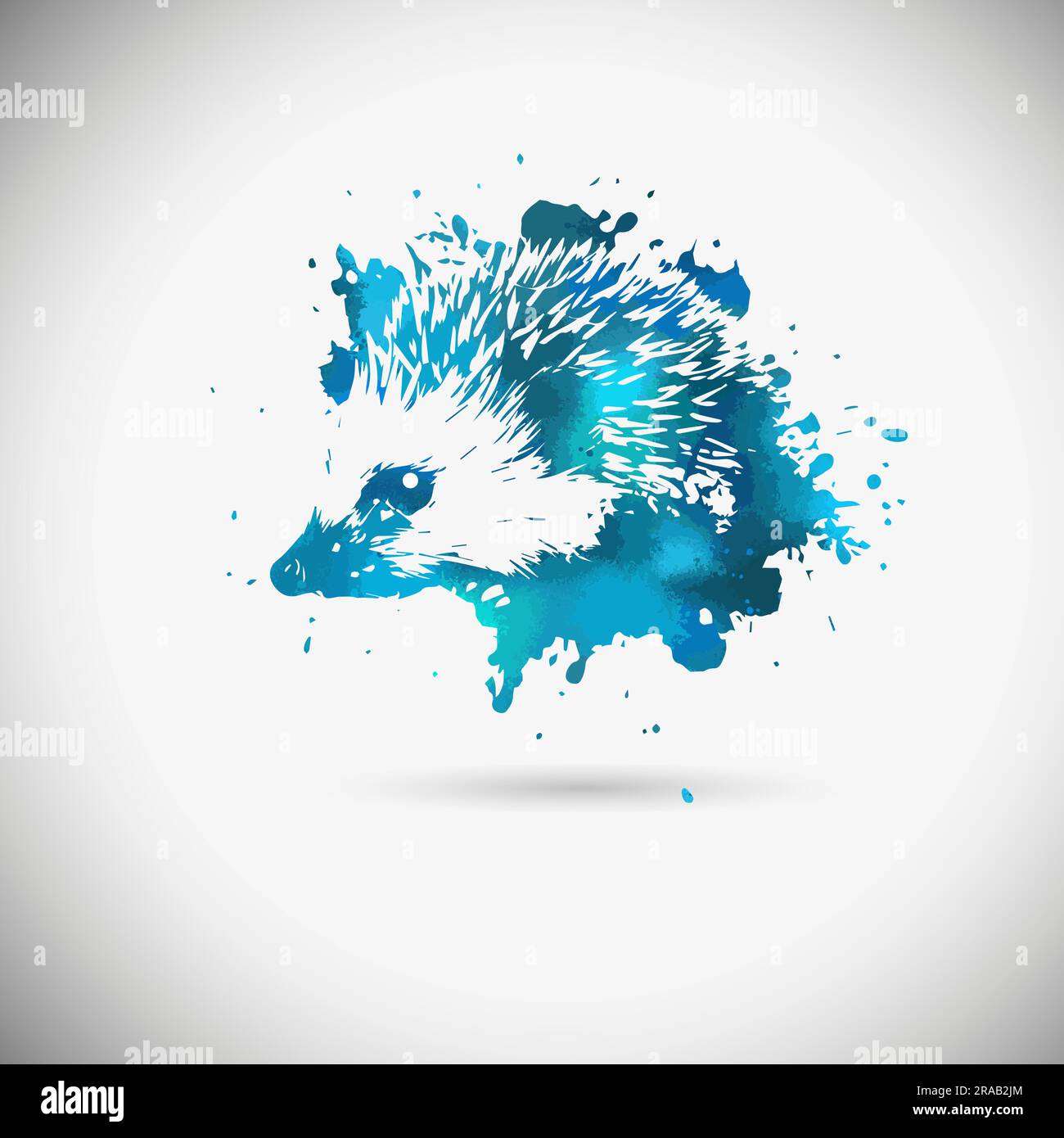 blue hedgehog from blots. Vector illustration Stock Vector