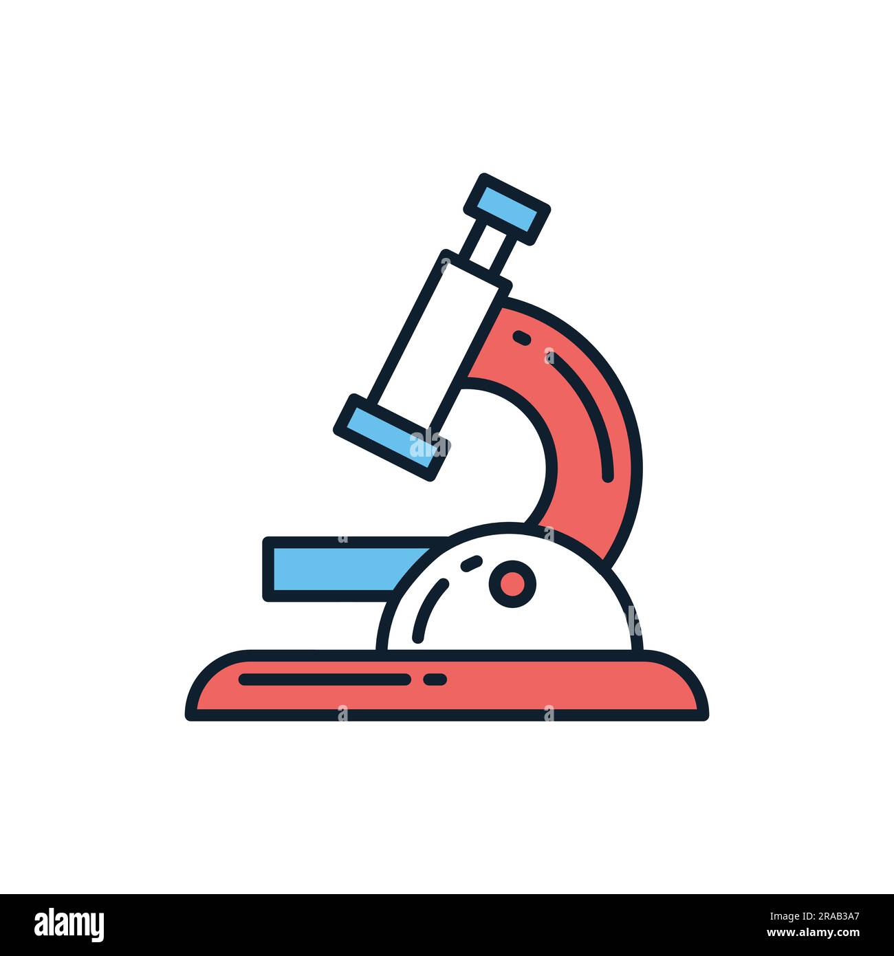 Microscope related vector line icon. Isolated on white background. Vector illustration. Editable stroke Stock Vector