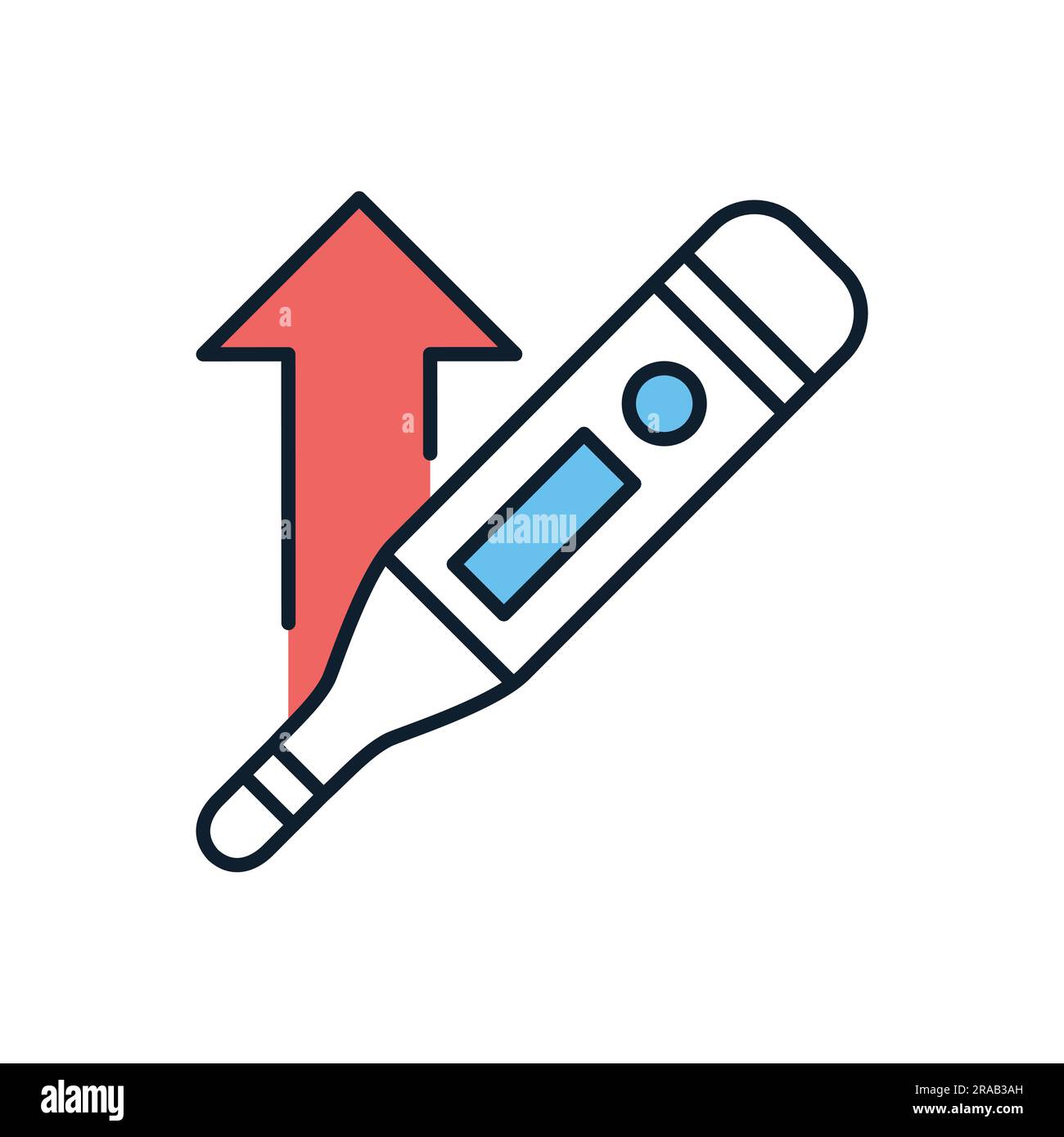 Electronic Thermometer with high temperature related vector icon ...