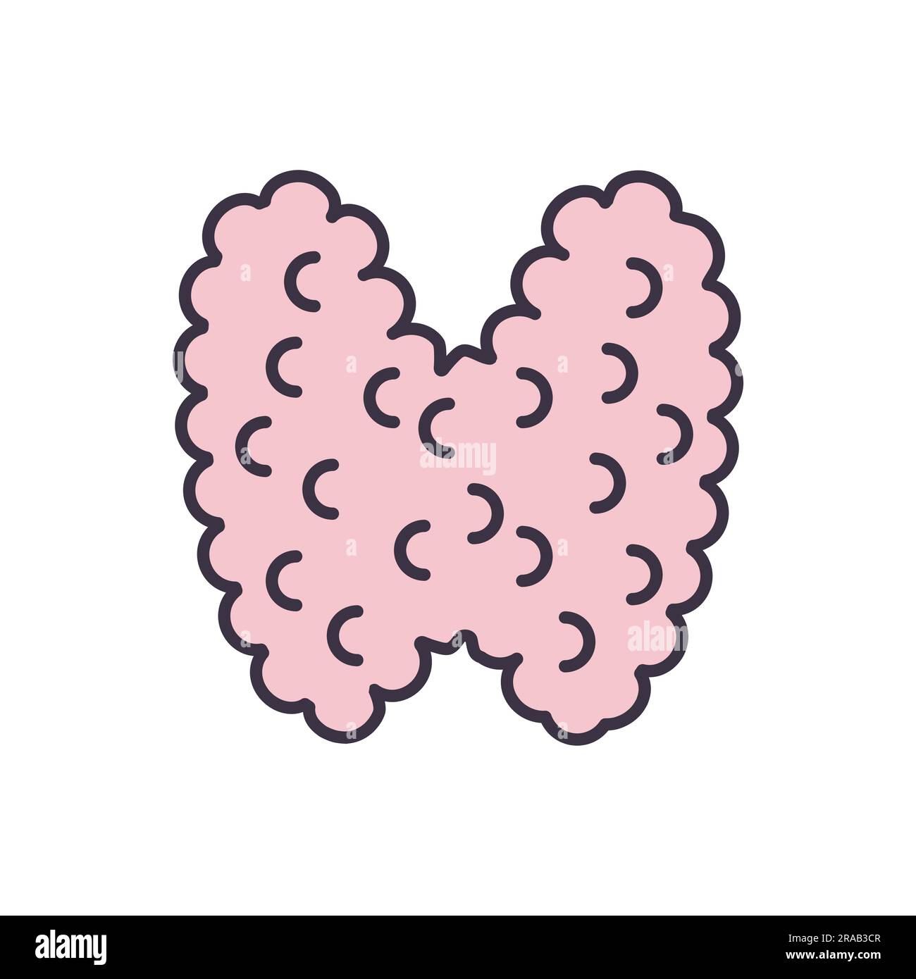 Thyroid Related Vector Line Icon. Isolated on White Background. Editable Stroke Stock Vector