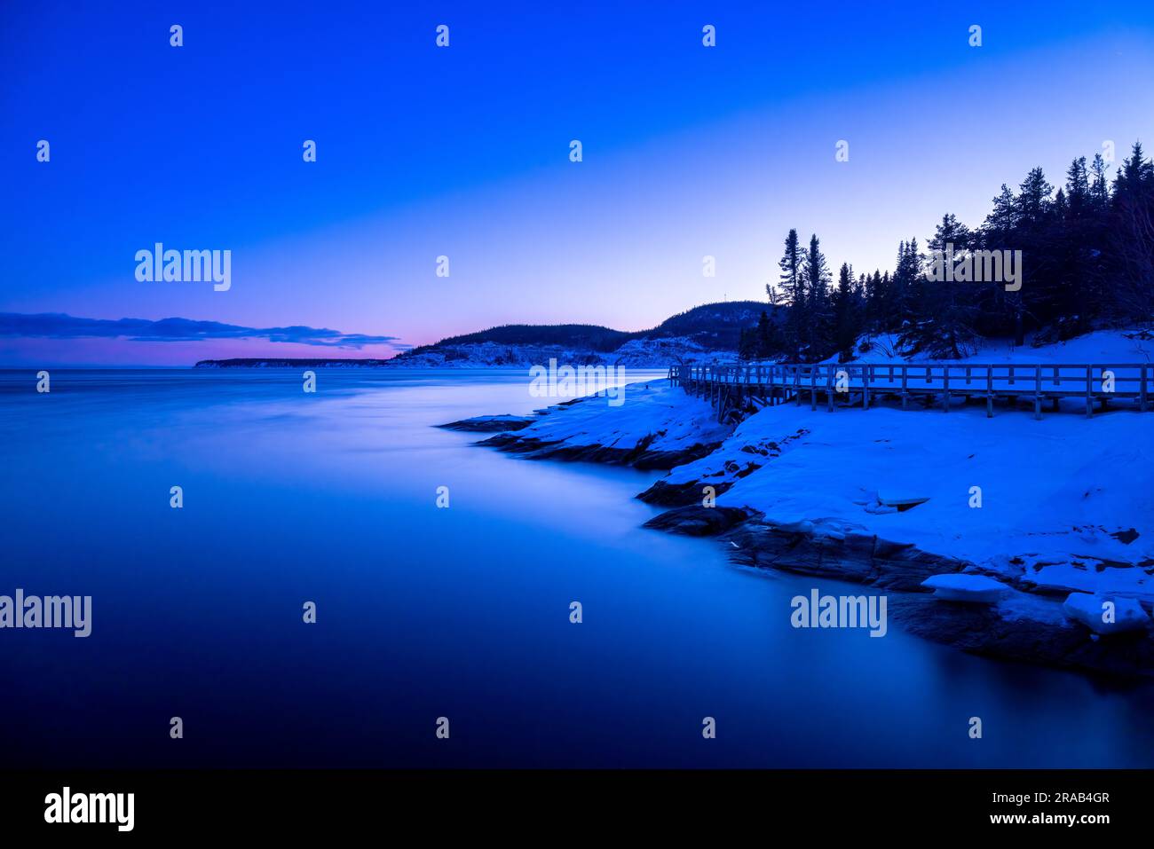 in Tadoussac the footbridge of the Pointe de l'Islet allows you to see ...