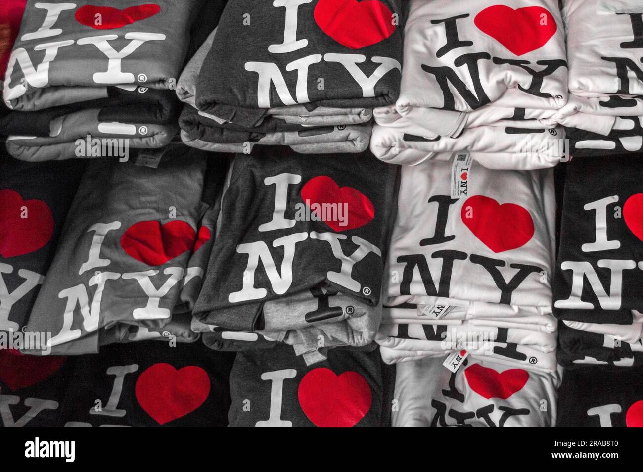 T-shirts with Milton Glaser's iconic graphic for sale in Times Square. Stock Photo